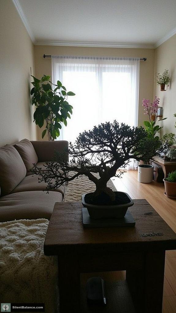 bonsai enhances serene atmosphere