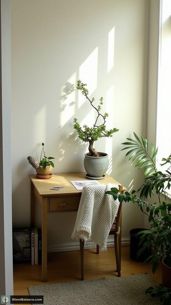 bonsai placement promotes tranquility