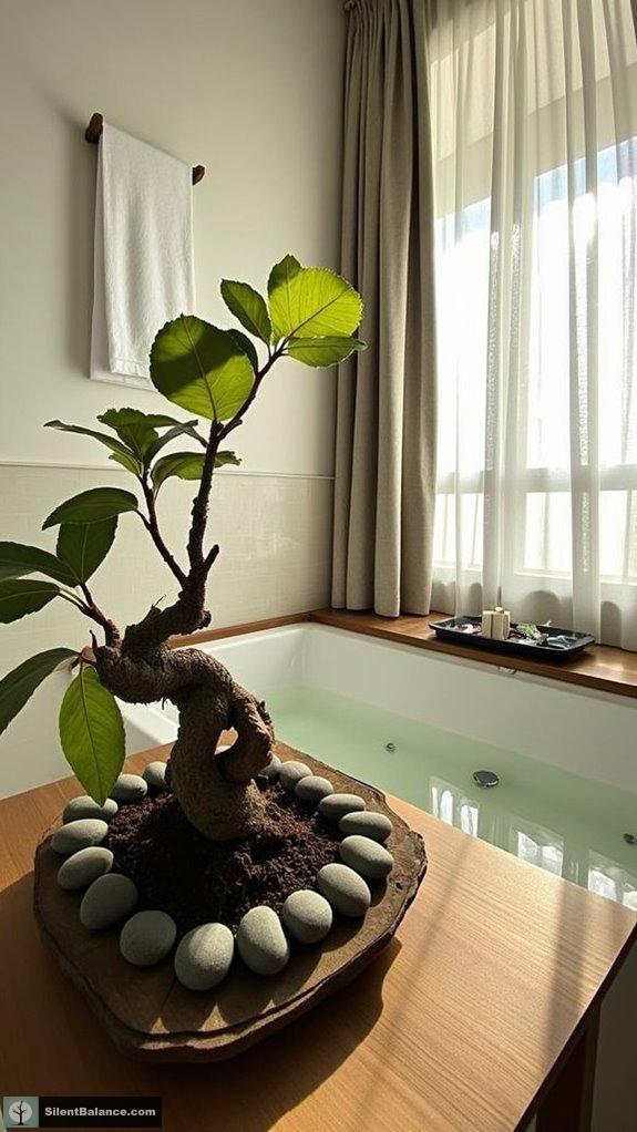 bonsai tranquility in bathrooms