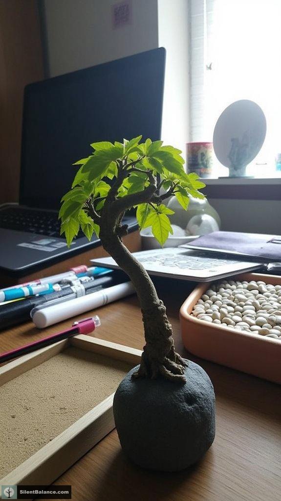 bonsai trees mark work zones