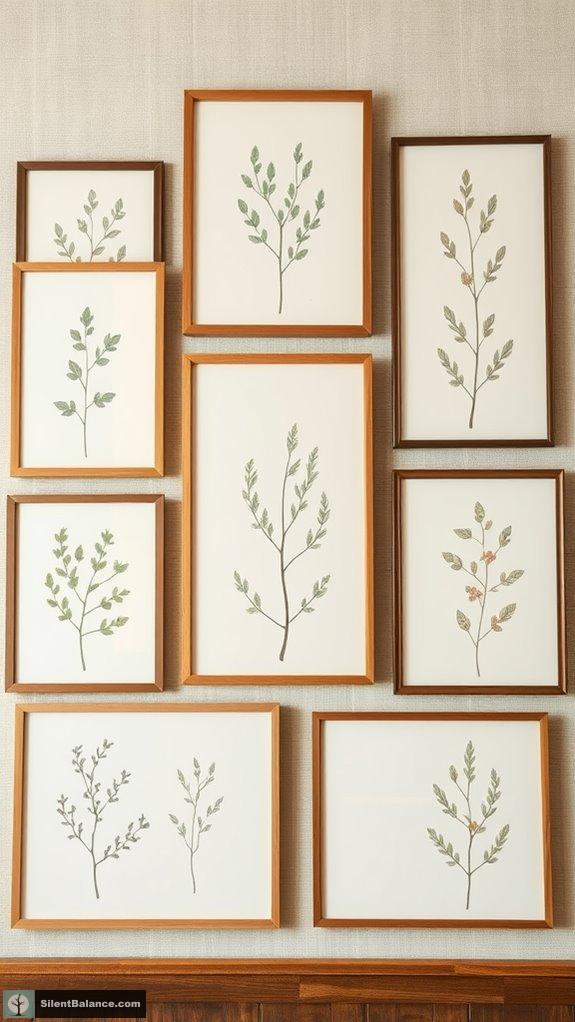 botanical art gallery wall