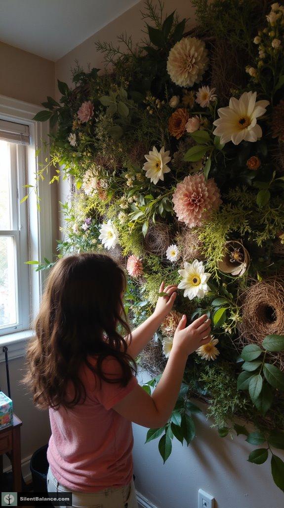 botanical wall collage creativity