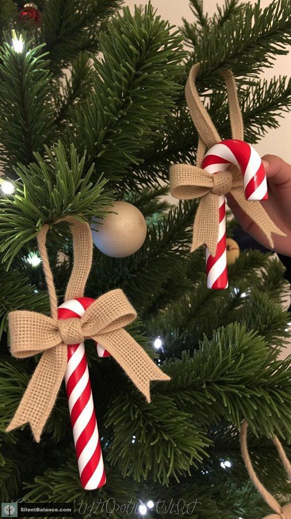 candy cane ornaments decor
