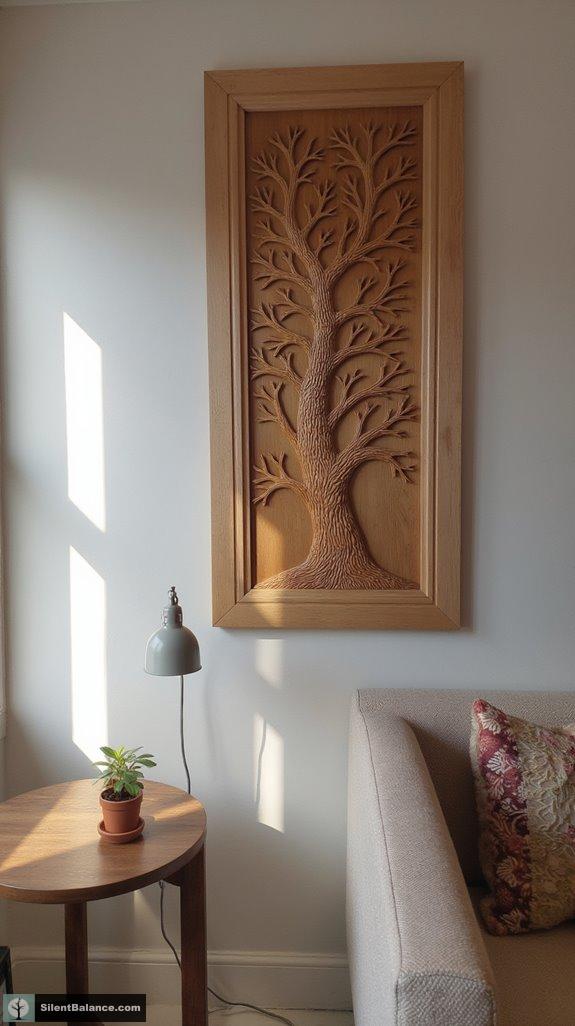 carved tree pattern panel