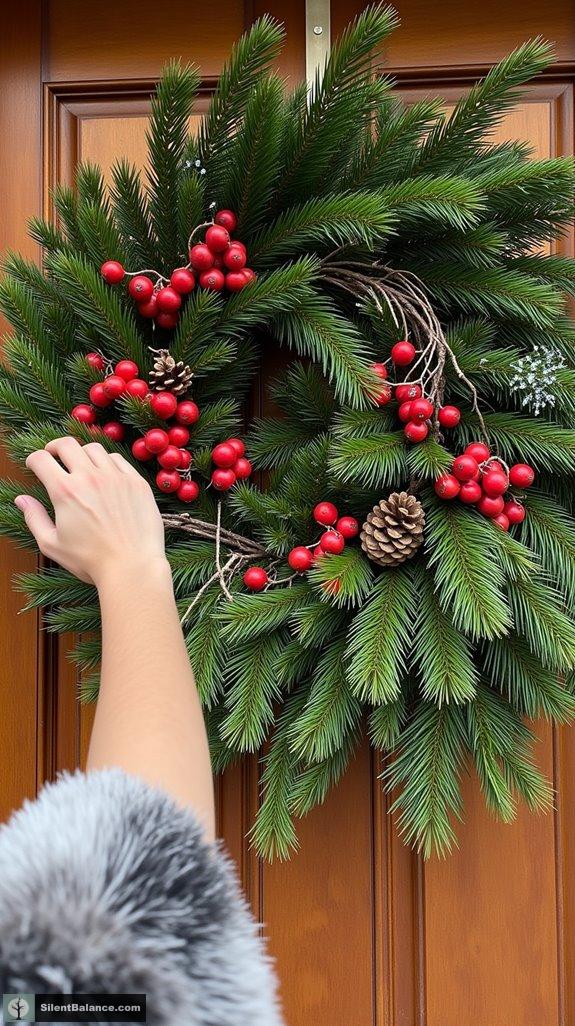 cedar berry wreath decoration