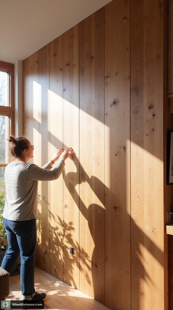 cedar plank accent wall