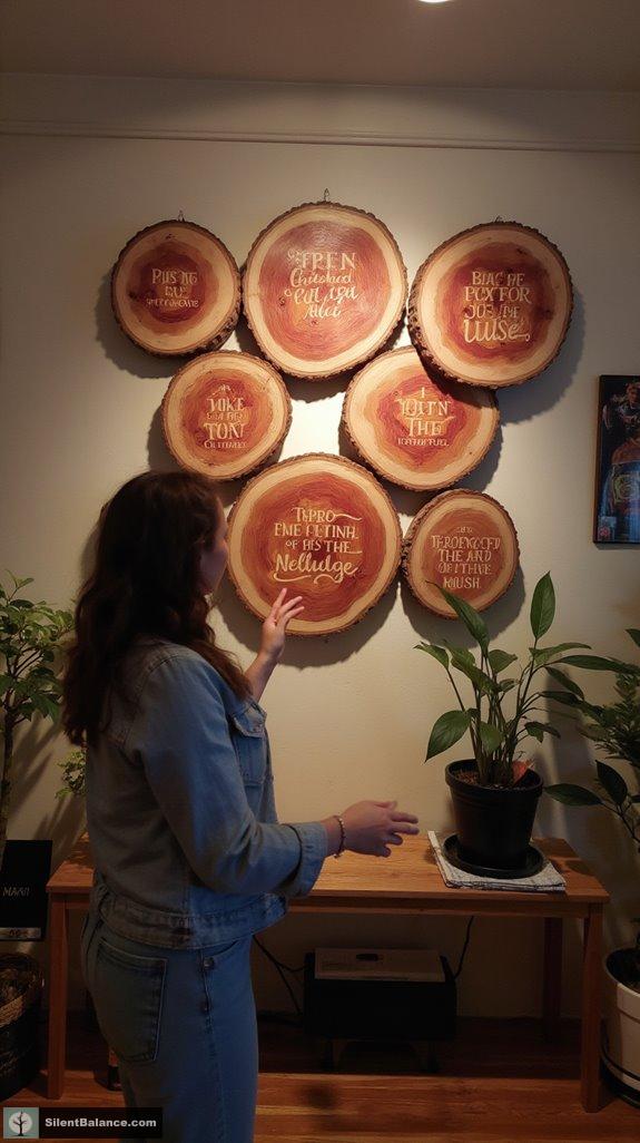 cedar slice quote hangings