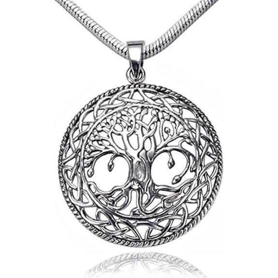 Sterling Silver Celtic Cross & Tree of Life Necklace