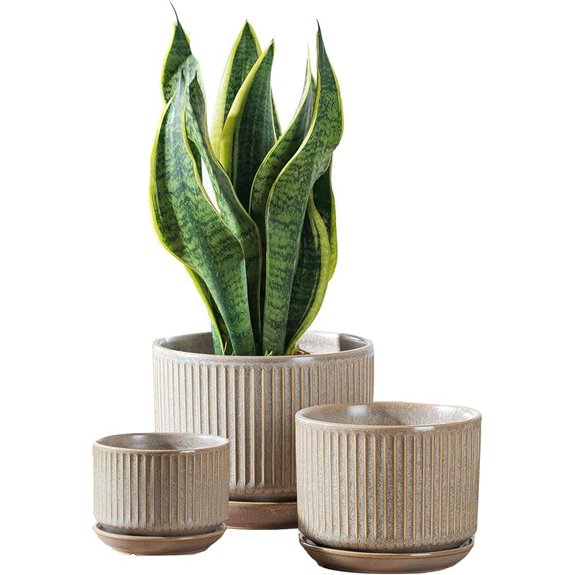 SURE YUESI Ceramic Planter Set with Drainage