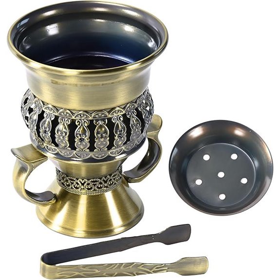 Bakhoor Charcoal Incense Burner with Tongs and Handles