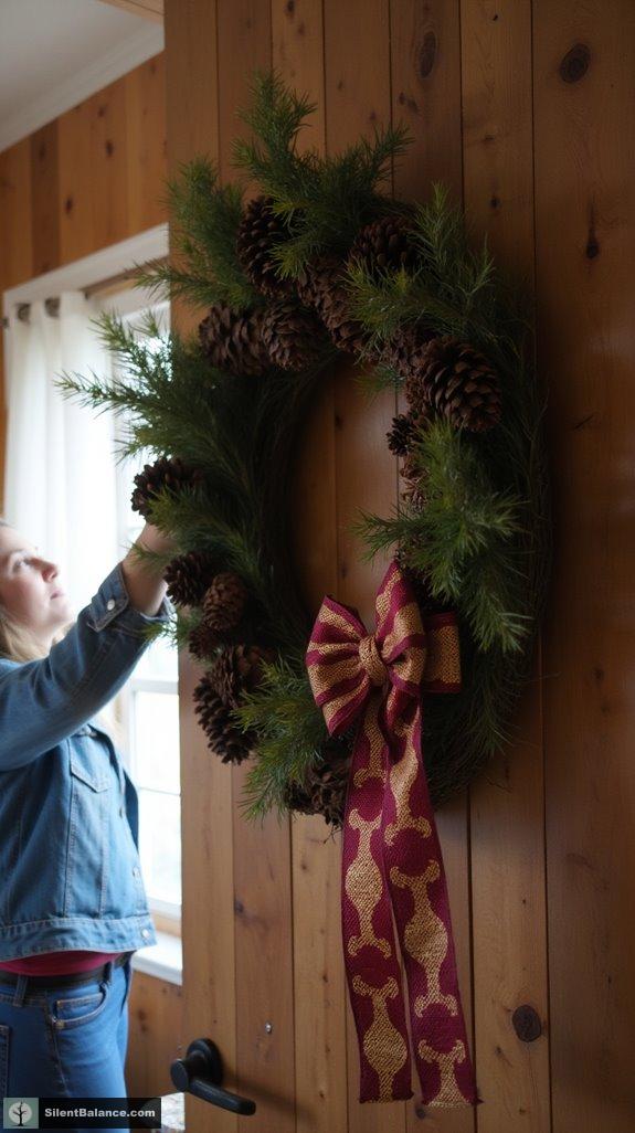 charming rustic pinecone wreath
