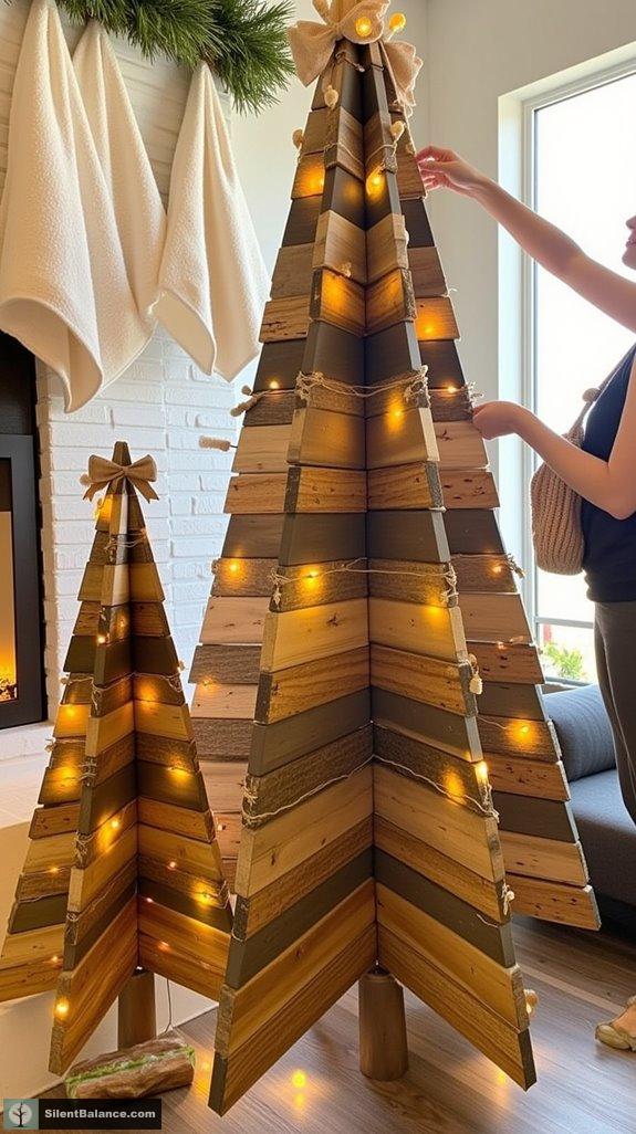 charming rustic wooden trees