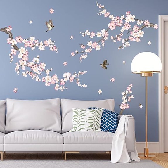 Cherry Blossom Wall Stickers for Living Room Bedroom