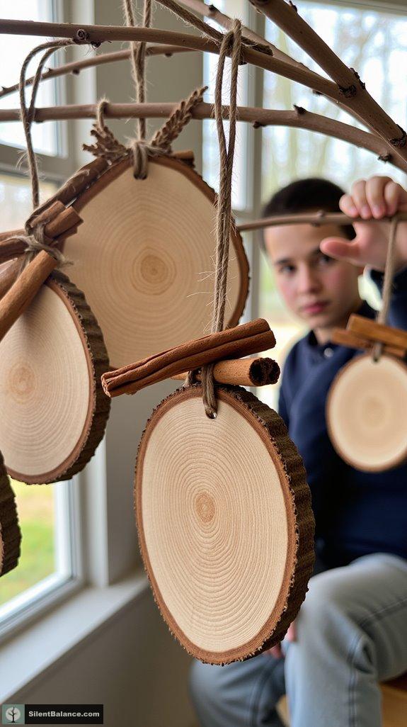 cinnamon wood slice decor