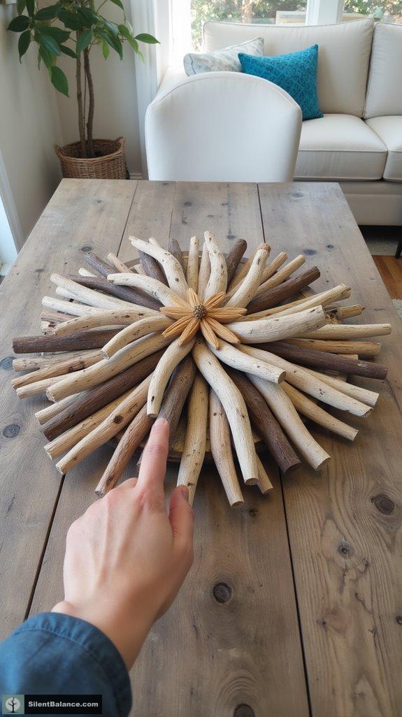 coastal driftwood starburst arrangement