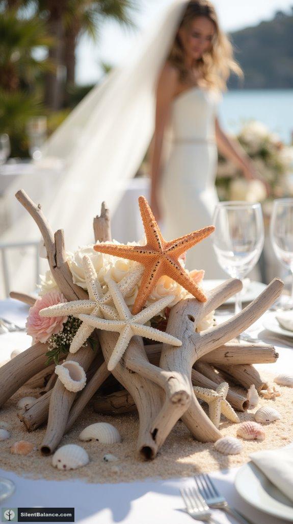 coastal wedding decor display