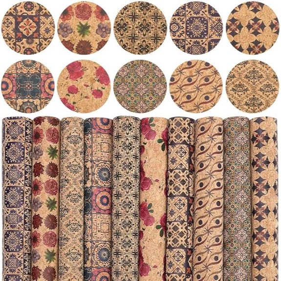 Colored Cork PU Leather Sheets for Crafts