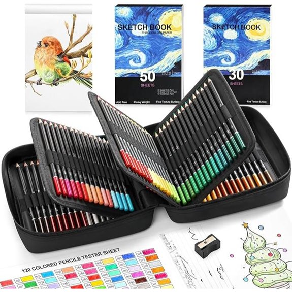 TMOL 120 Pack Colored Pencils with Zipper Case