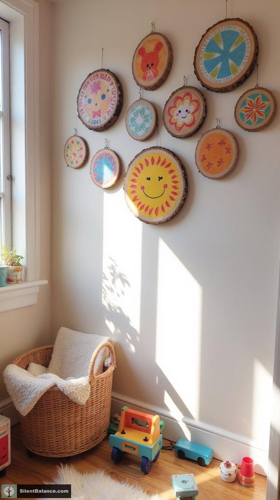 colorful minimalist wood art