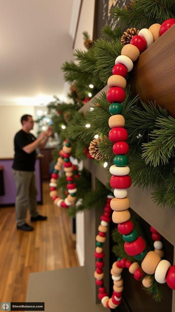 colorful wooden bead garland