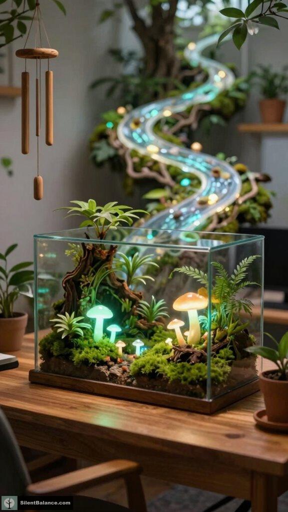 connected bioluminescent fungal pathways