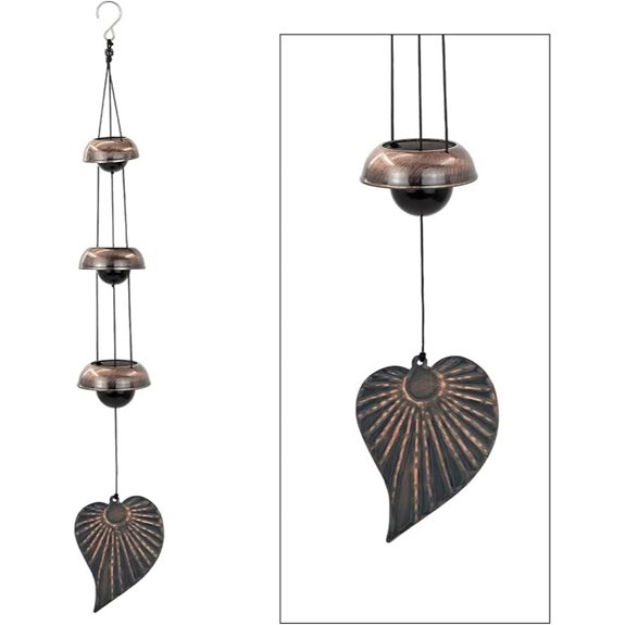 Three Cooper Leaf Wind Chime for Peaceful Decor
