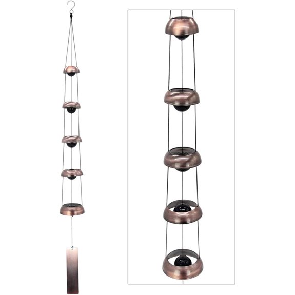 Copper Temple Wind Chimes for Outdoor Yard Decor