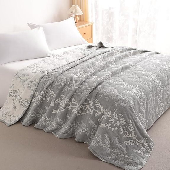 NTBAY 3-Layer Cotton Muslin King Bed Blanket