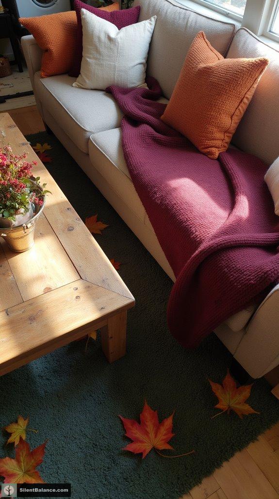 cozy fall textile layering
