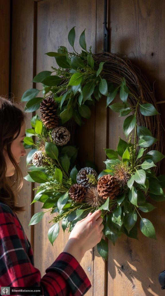 cozy forest inspired wreath design