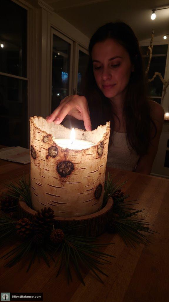 cozy nature inspired candle holders