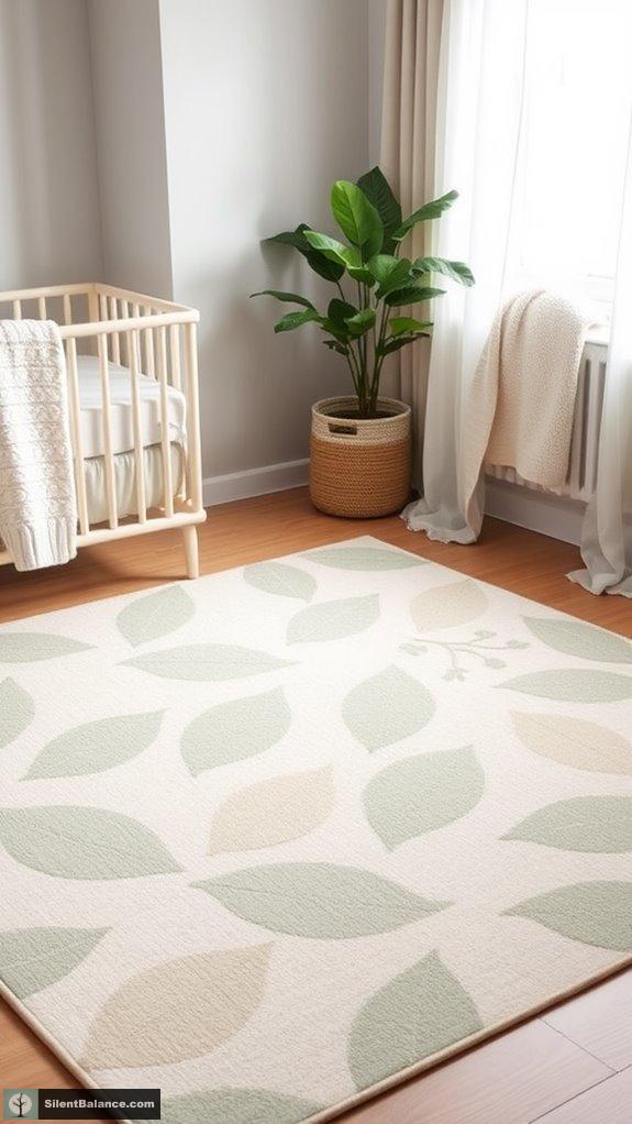 cozy nursery leaf rugs