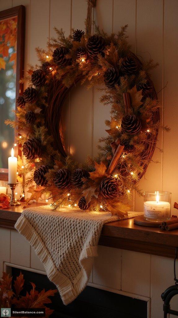 cozy wreath with symbolism