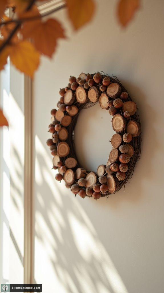 create a charming acorn wreath