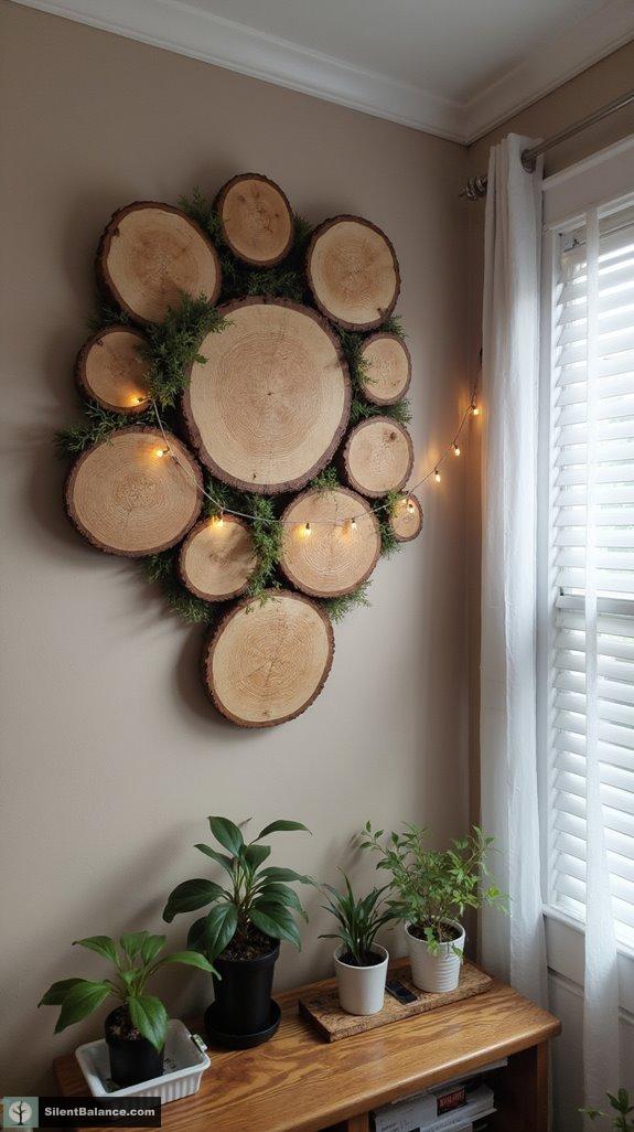 creative tree slice decor
