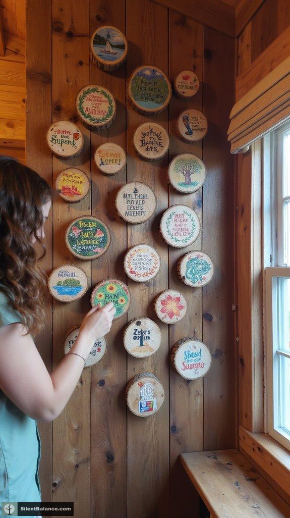 creative wood slice art