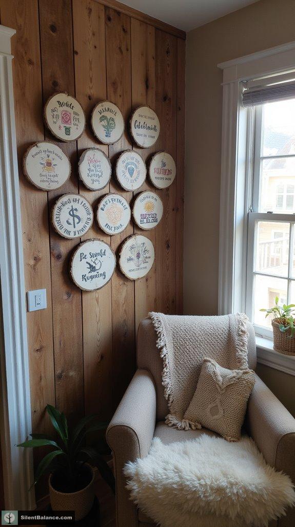 custom birch slice artwork