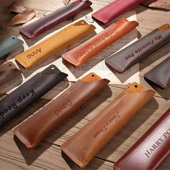 Personalized Leather Pen Case with Custom Name