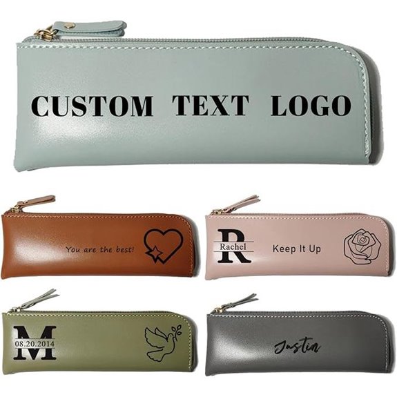 Personalized Leather Pencil & Makeup Case for Women Men