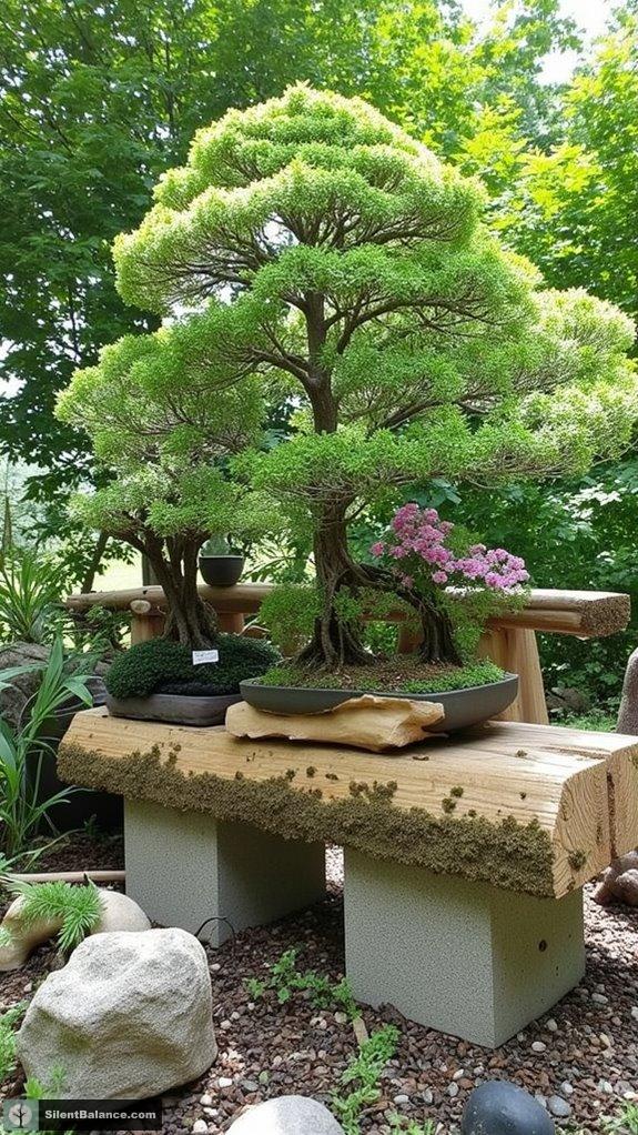 customizable bonsai display benches