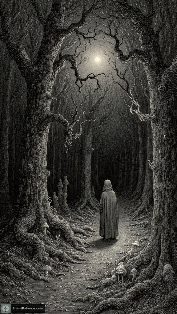 dark forests symbolize transformation journeys