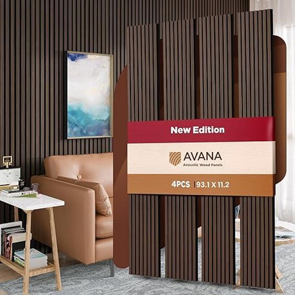 Avana Acoustic Wood Wall Panels Dark Walnut (4 Pack)