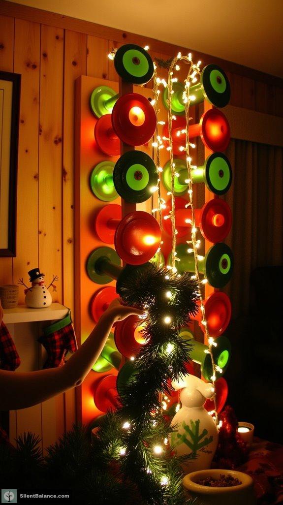 dazzling wooden spool lights