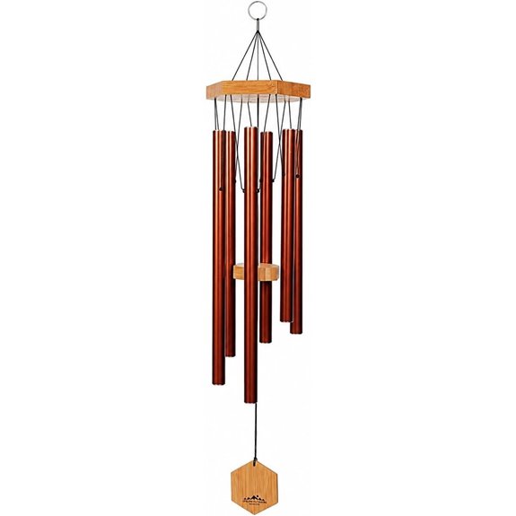 Copper Wind Chimes - Deep Tone Memorial Decor
