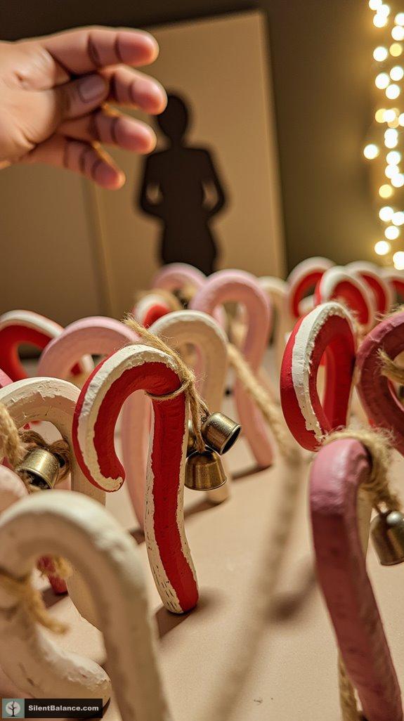 distressed vintage candy canes