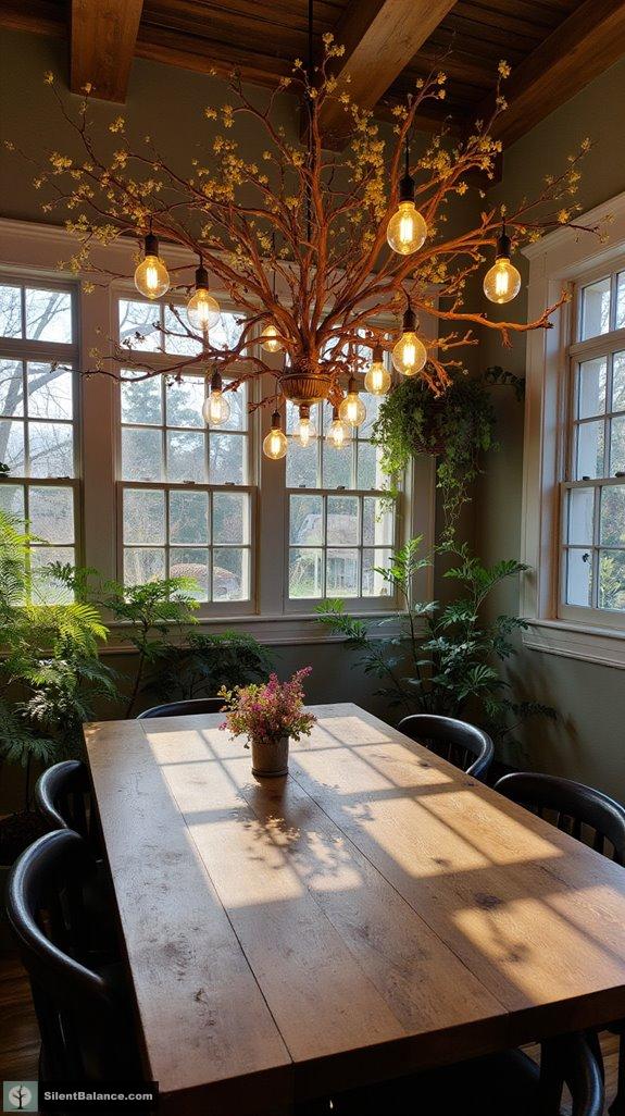 diy branch ceiling light