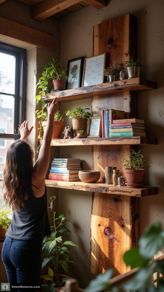 diy unique live edge shelves