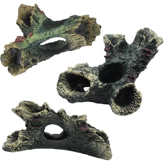 DoubleWood Decaying Trunk Betta Fish Ornament (3 pcs)