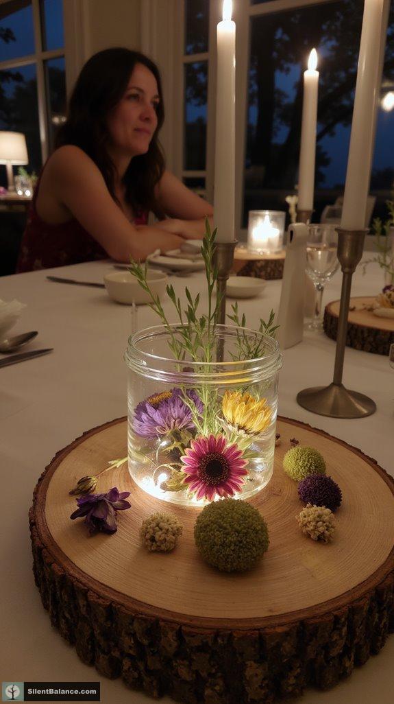 dried flowers on wood