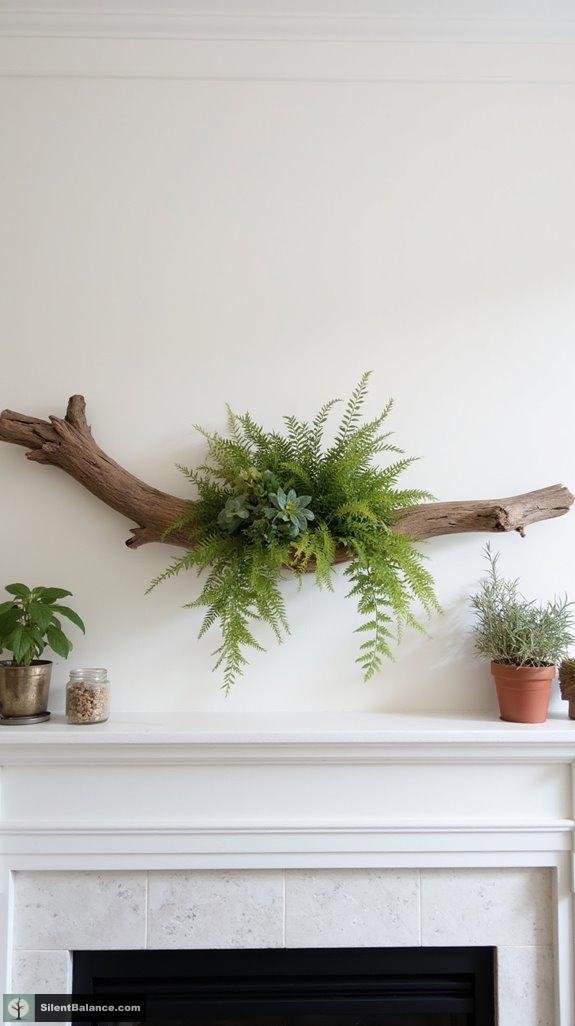 driftwood and greenery harmony
